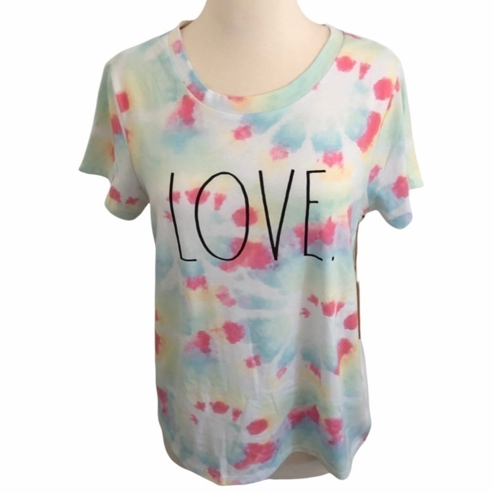Rae Dunn Love Tye Dye Tee W/matching Scrunchy.